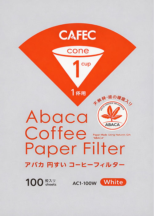 CAFEC Abaca Cup 1 Cone Paper Filter | V60 01 cup | AC4-100W - Nebo specialty coffee Roastery