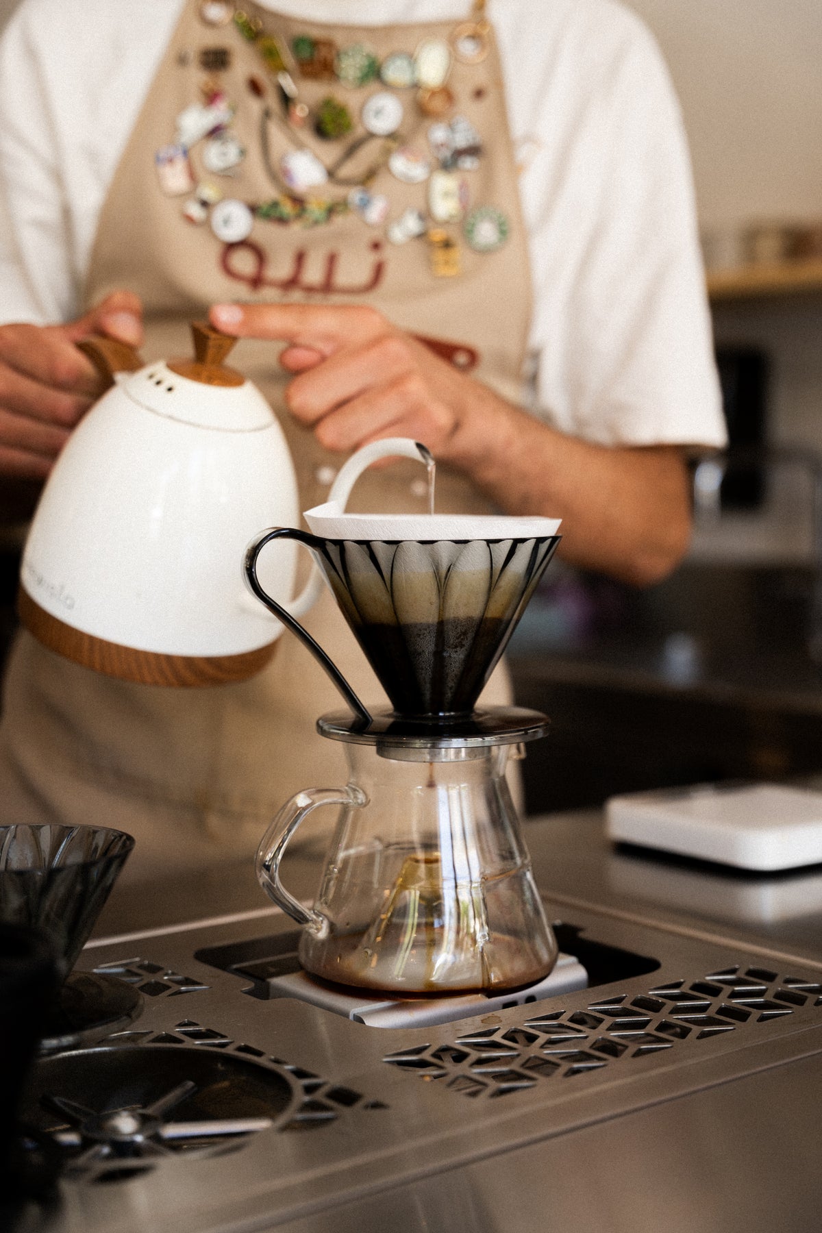 Filter coffee brewing at Nebo Roastery